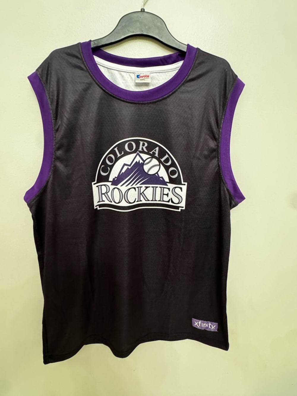 Colorado Rockies Sleeveless Jersey Tank - Black & Purple